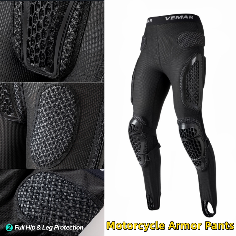 Motorcycle Gear For Summer - กางเกงมอเตอร์ไซค์ฤดูร้อนสำหรับผู้ชาย - กางเกงมอเตอร์ครอสตาข่ายพร้อมเกราะป้องกันระบายอากาศสำหรับกีฬา แข่งรถ และขี่บนถนน