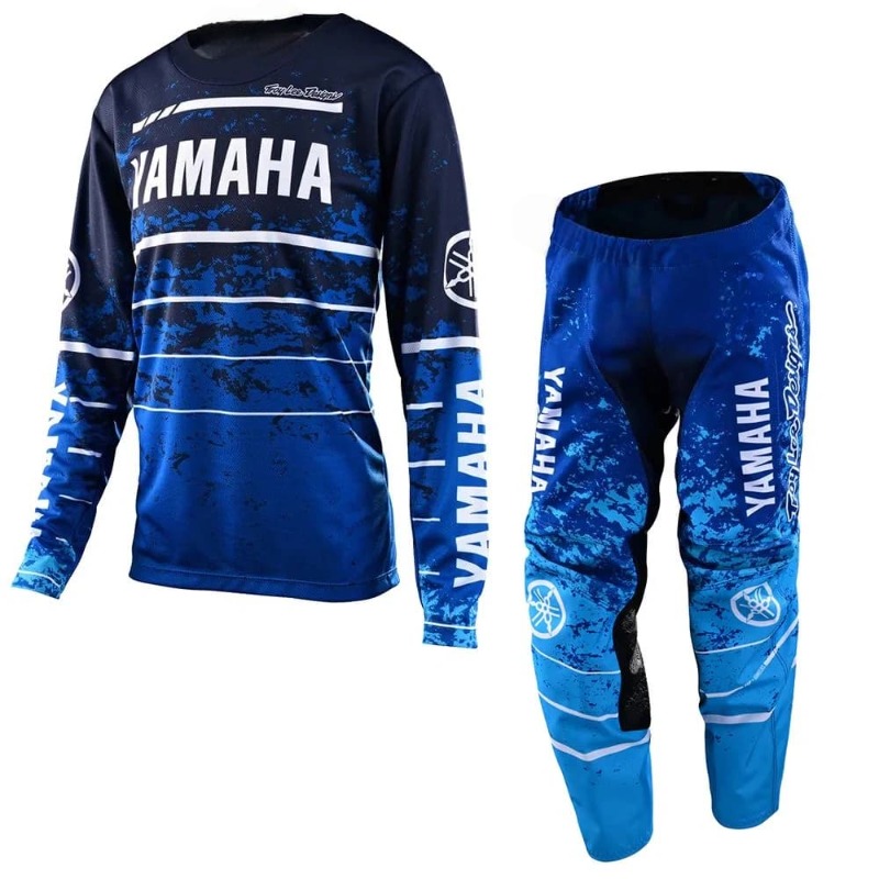 Motorcycle Gear For Summer - ฤดูร้อนเทรนด์แฟชั่นยามาฮ่าชุดกางเกงขายาวลายทางสีน้ำเงินสำหรับผู้ชายผู้หญิงป้องกันแสงแดดชุดกีฬาขี่มอเตอร์ไซค์