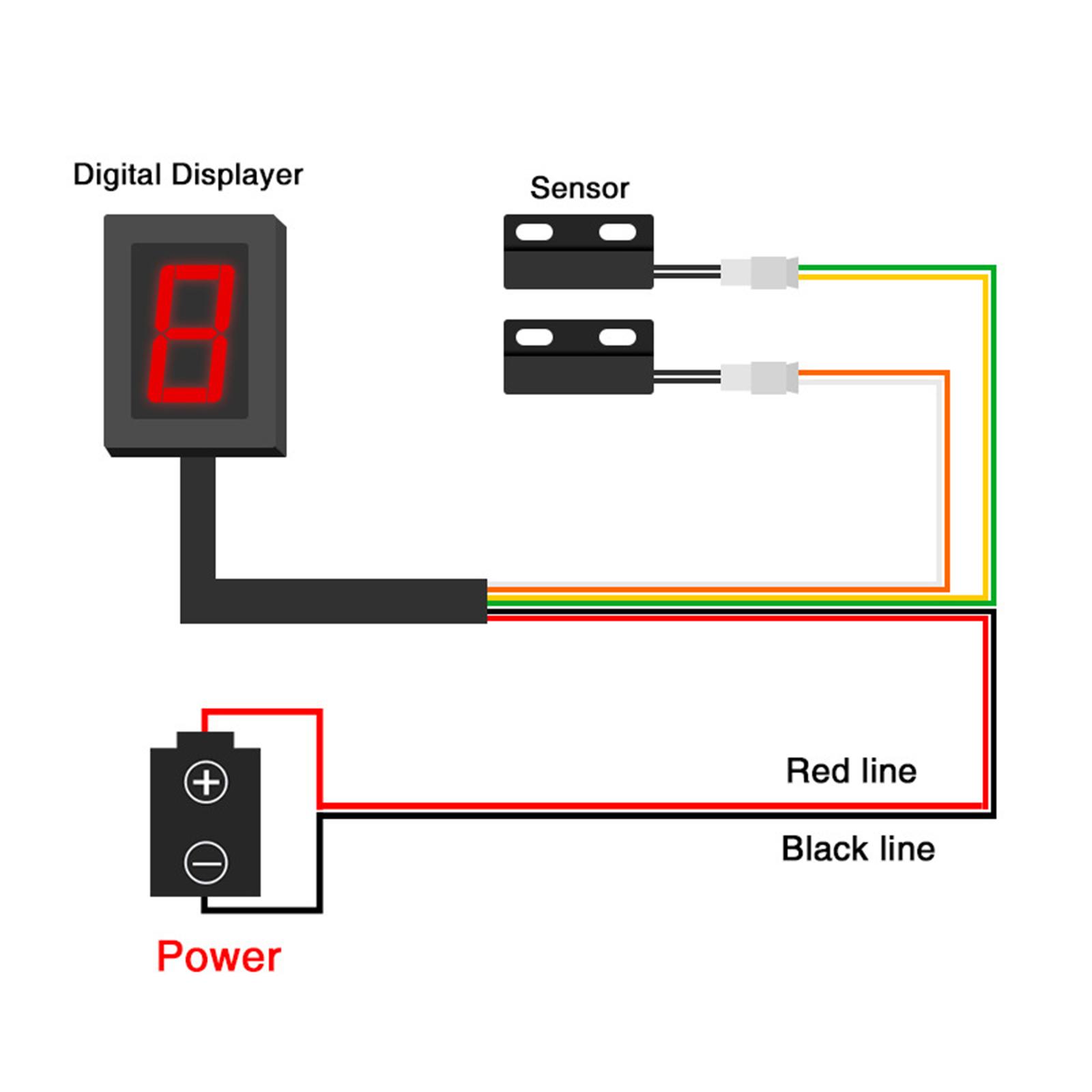 Motorcycle Gear Indicator Install - ตัวบ่งชี้เกียร์มอเตอร์ไซค์ ติดตั้งง่าย จอแสดงผล LED ดิจิตอล อุปกรณ์เสริมพลาสติกที่เชื่อถือได้สำหรับ