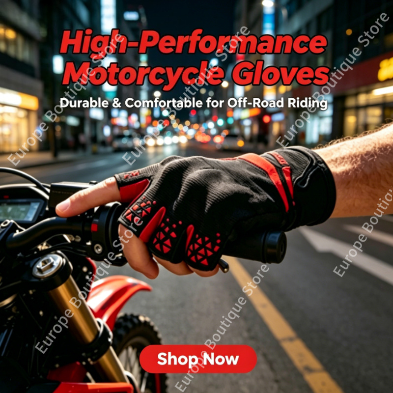 Motorcycle Gear For Summer - 2026 ใหม่ ถุงมือมอเตอร์ไซค์แบบครึ่งนิ้วสำหรับผู้ชายและผู้หญิง สำหรับฤดูร้อน บาง ระบายอากาศได้ดี
